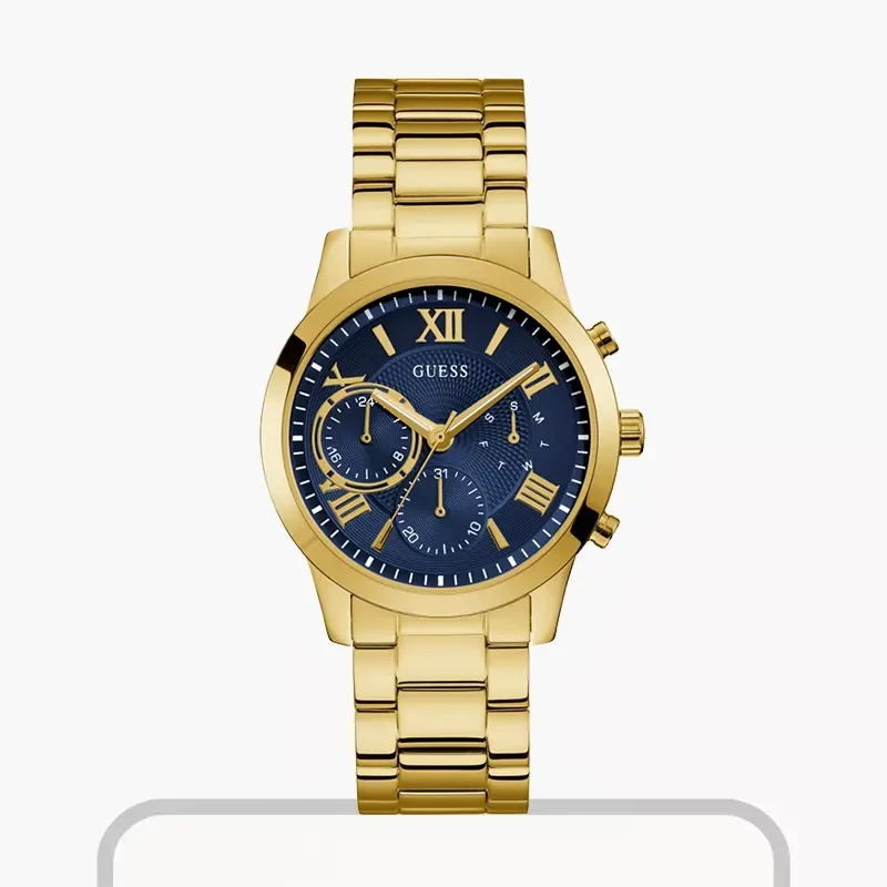 Guess Multi-function Blue Dial Gold Ladies Watch- U1070L6